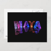 De naam Maya in 3D lichten (foto) Briefkaart (Voorkant / Achterkant)