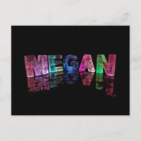 De naam Megan in 3D Lichten (Foto)