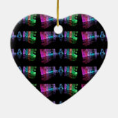 De naam Melanie in 3D-lichten (foto) Keramisch Ornament (Achterkant)