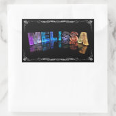 De naam Melissa in 3D-lichten (foto) Rechthoekige Sticker (Tas)