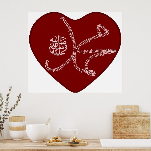 De naam Mohammad (saaw) bestaat uit Latijnse lette Poster (Keuken)
