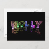 De naam Molly in 3D-lichten (foto) Briefkaart (Voorkant / Achterkant)
