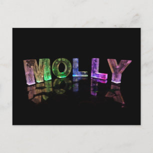De naam Molly in 3D-lichten (foto) Briefkaart