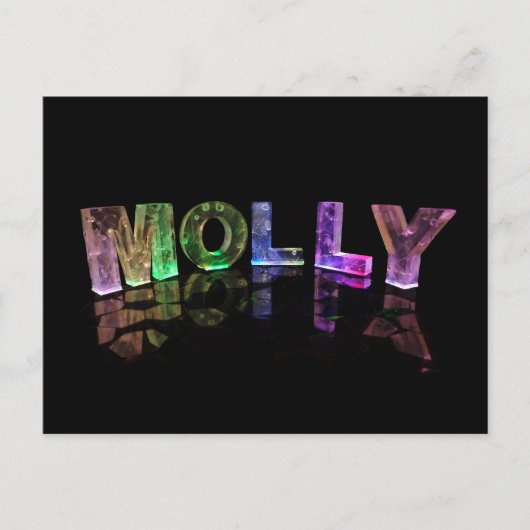 De naam Molly in 3D-lichten (foto) Briefkaart (Voorkant)