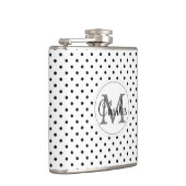 De Naam Monogram.White van de douane en Zwarte Heupfles (Rechts)