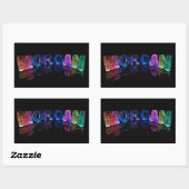 De naam Morgan in 3D Lichten (Foto) Rechthoekige Sticker (Vel)