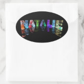 De naam Natalie in 3D Lights (Foto) Ovale Sticker (Tas)