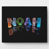 De naam Noah in 3D lichten (foto) Fotoplaat (Voorkant)
