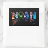 De naam Noah in 3D lichten (foto) Rechthoekige Sticker (Tas)