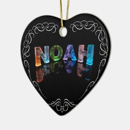 De naam Noah - naam in lichten (foto) Keramisch Ornament (Links)