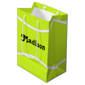 De Naam of de Tekst van de Speler van de Tennis va Medium Cadeauzakje (Voorkant Gekanteld)