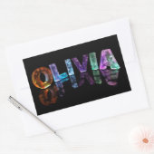 De naam Olivia in 3D Lichten (Foto) Rechthoekige Sticker (Envelop)