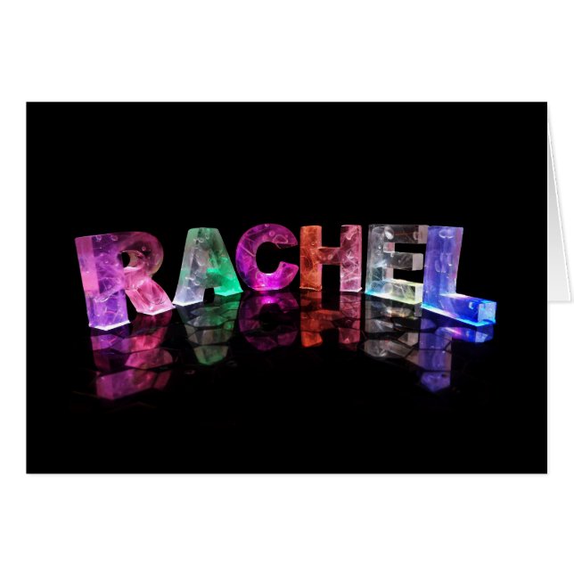 De naam Rachel in 3D Lichten (Foto) (Voorkant Horizontaal)