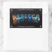 De naam Rebecca in 3D-lichten (foto) Rechthoekige Sticker (Tas)