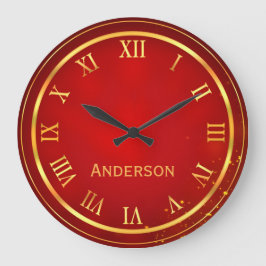 De Naam Rode Gouden Elegante Elegante Romein van Ronde Klok