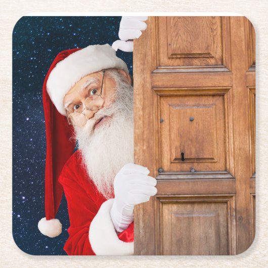 De naam Santa Merry Christmas Kartonnen Onderzetters (Voorkant)