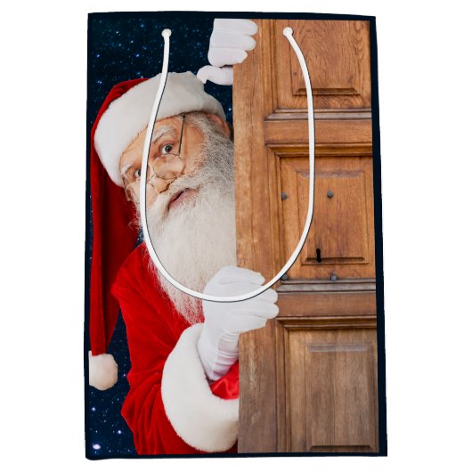 De naam Santa Merry Christmas Medium Cadeauzakje (Voorkant)