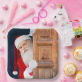 De naam Santa Merry Christmas Papieren Bordje (Feest)