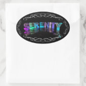 De naam Serenity - Naam in Lichten (Foto) Ovale Sticker (Tas)