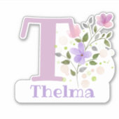 De Naam Thelma met de Sticker van de Brief T uit (Voorkant)