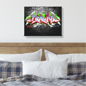 De naam Travis in graffiti Canvas Afdruk (Insitu (Slaapkamer))