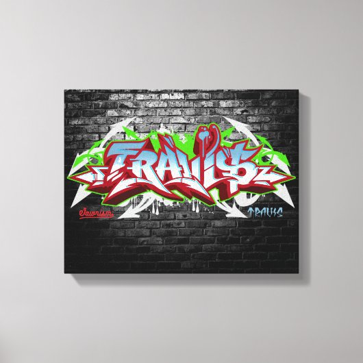 De naam Travis in graffiti Canvas Afdruk (Voorkant)