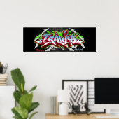 De naam Travis in graffiti Poster (Thuiskantoor)