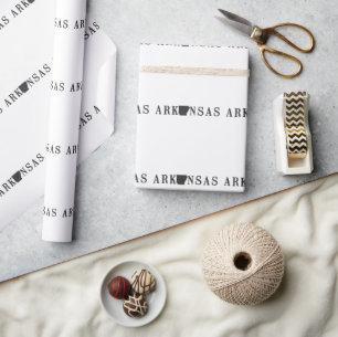 De Naam van Arkansas met Staat Gevormde Brief Cadeaupapier