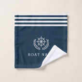 de naam van de aangepaste boot, Navy blue Bath Tow Bad Handdoek (Wasdoekje)