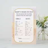 De naam van de baby vult het Lege Baby shower Game (Staand voorkant)