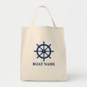 De naam van de boot verzendt wiel Helm Eco Friendl Tote Bag (Voorkant)