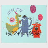 DE NAAM VAN DE DOUANE HEEFT MONSTER BIRTHDAY Wrapp Cadeaupapier (Vlak)