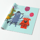 DE NAAM VAN DE DOUANE HEEFT MONSTER BIRTHDAY Wrapp Cadeaupapier (Uitgerold)