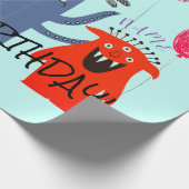 DE NAAM VAN DE DOUANE HEEFT MONSTER BIRTHDAY Wrapp Cadeaupapier (Hoek)