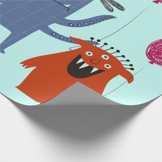 DE NAAM VAN DE DOUANE HEEFT MONSTER BIRTHDAY Wrapp Cadeaupapier (Hoek)