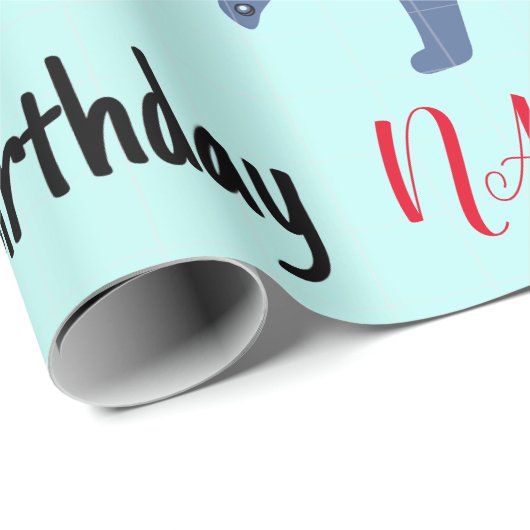 DE NAAM VAN DE DOUANE HEEFT MONSTER BIRTHDAY Wrapp Cadeaupapier (Rol Hoek)