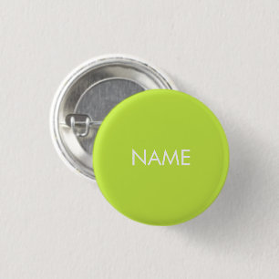 De naam van de douane kalk groene witte minimalist ronde button 3,2 cm