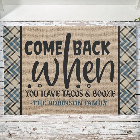 De NAAM van de douane komt terug wanneer u Tacos B Deurmat