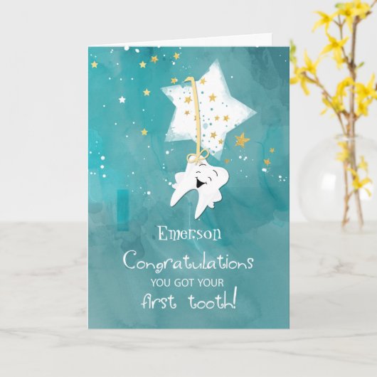 De naam van de douane kwam Eerste Tooth Gefelicite Kaart (Gele Bloem)