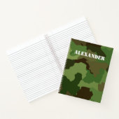 De Naam van de douane op achtergrond Camouflage Notitieboek (Binnen)