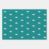 De Naam van de douane op Blauwgroen Afstuderen fel Inpakpapier Vel (Voorkant 3)