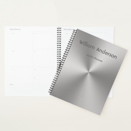 De Naam van de douane op Silver Metal Kijk 2020 Planner (Display)