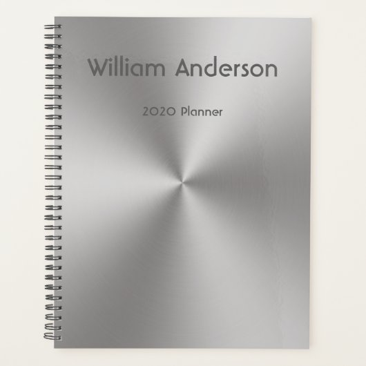 De Naam van de douane op Silver Metal Kijk 2020 Planner (Voorkant)