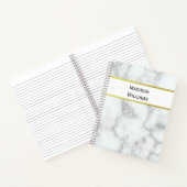 De Naam van de douane op Witte Marmer kijkt Notitieboek (Binnen)