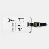 De Naam van de douane Parijs is altijd een goed id Bagagelabel (Voorkant horizontaal)