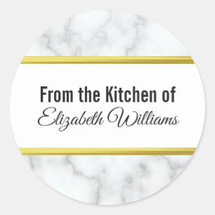 De Naam van de douane van de Keuken van de Witte M Ronde Sticker