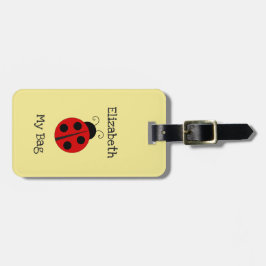 De Naam van de Douane van het meisje met Ladybug Bagagelabel