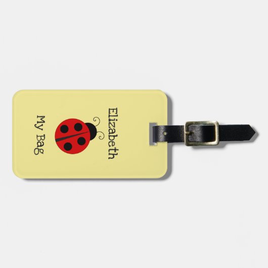 De Naam van de Douane van het meisje met Ladybug Bagagelabel (Voorkant horizontaal)