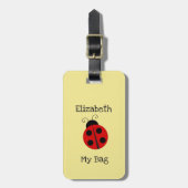 De Naam van de Douane van het meisje met Ladybug Bagagelabel (Voorkant verticaal)