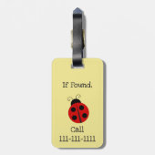 De Naam van de Douane van het meisje met Ladybug Bagagelabel (Achterkant verticaal)